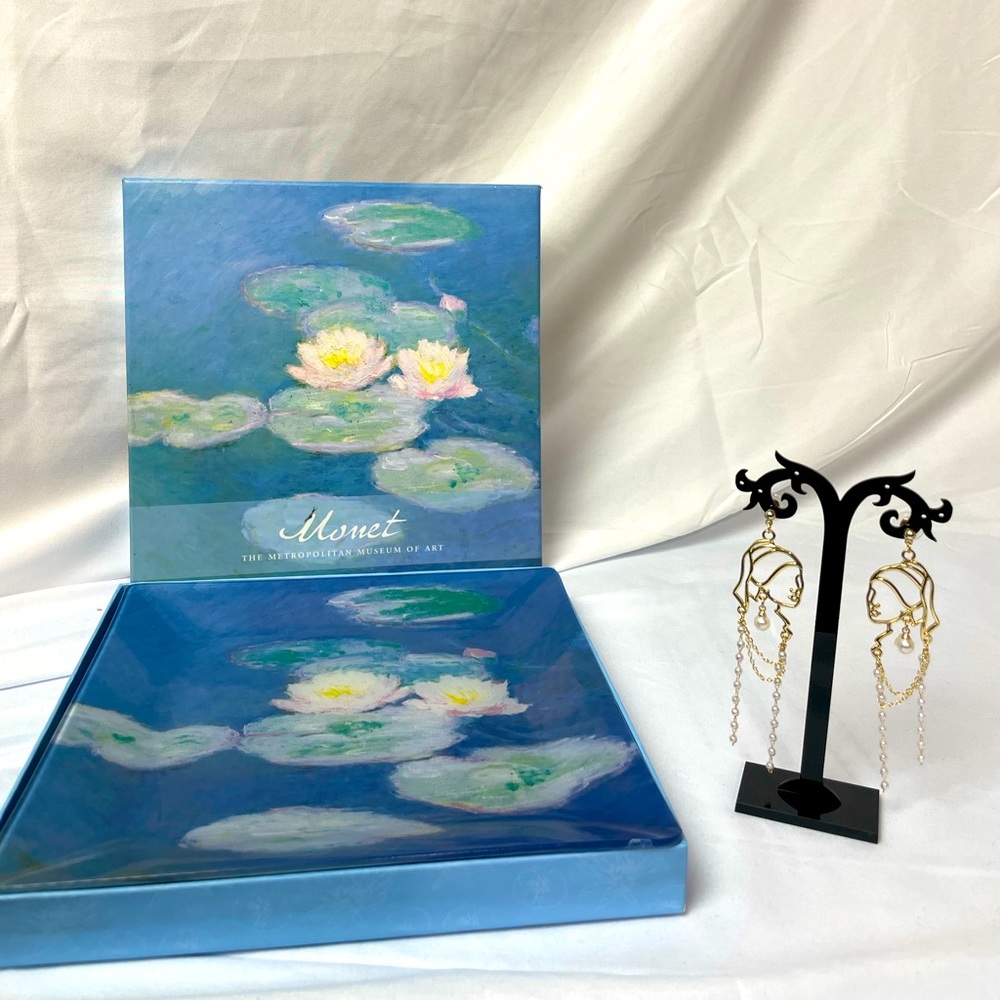Monet water Lilly jewelry tray decorative plate & girl with the Pearl earring